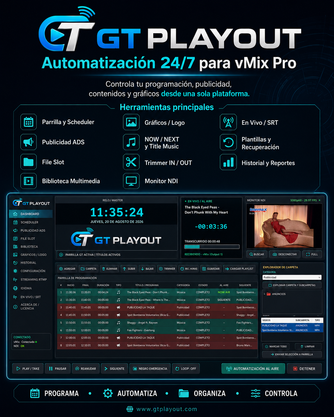 Flyer de GT Playout